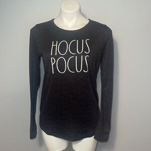 Rae Dunn ladies black Halloween long sleeve t-shirt. “Hocus Pocus” Small…